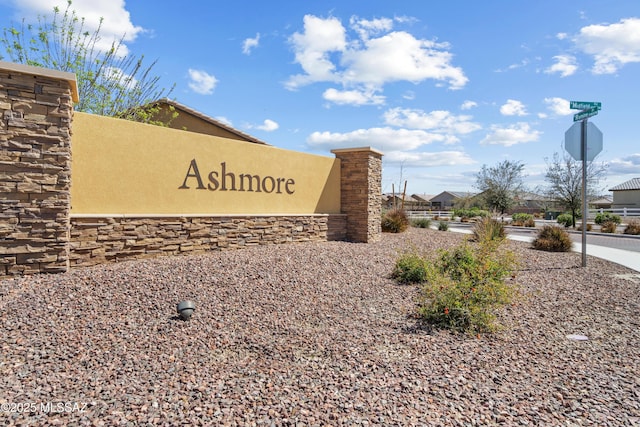 view of community sign