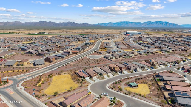 bird's eye view with a mountain view and a residential view