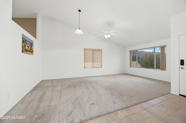 63606 E Desert Peak Dr, Tucson, AZ 85739 - carpeted spare room with a ceiling fan and lofted ceiling