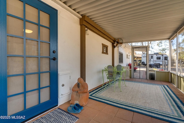 exterior space featuring covered porch