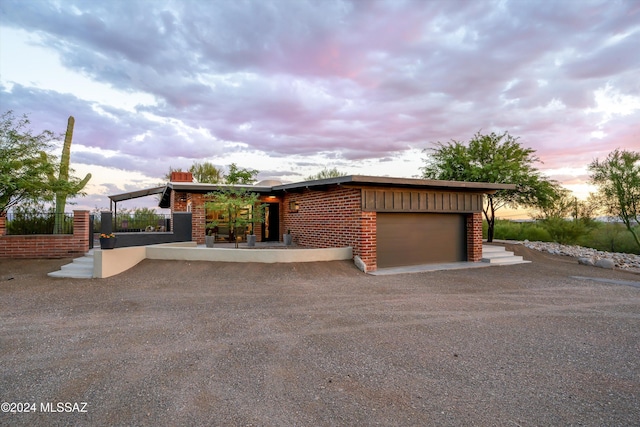 view of garage