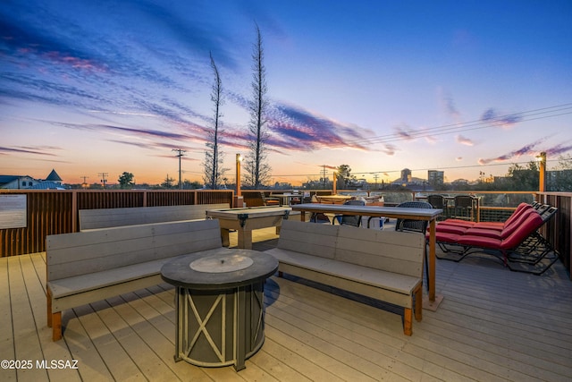 view of deck at dusk