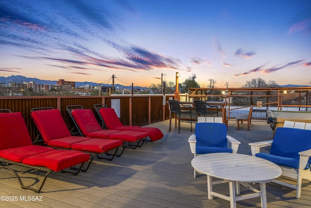 view of deck at dusk