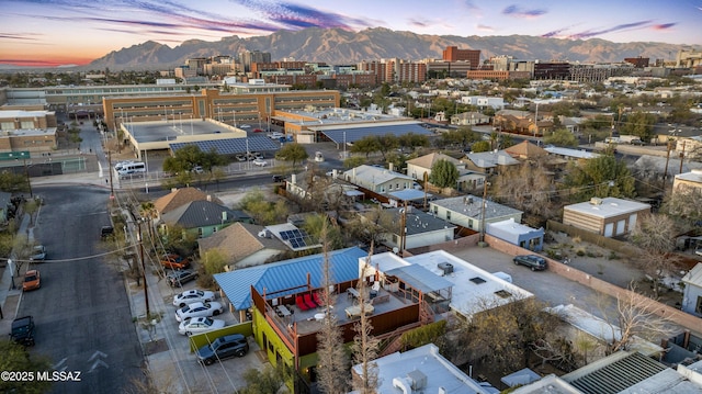 aerial view with a mountain view