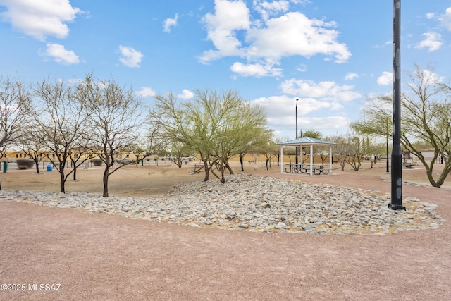 view of yard featuring a gazebo