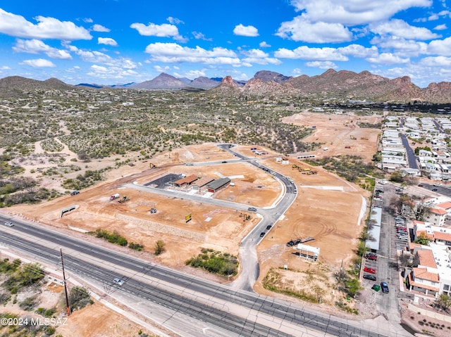 drone / aerial view with a mountain view