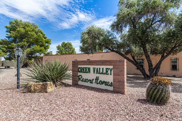 view of community sign