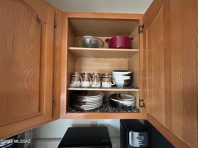 interior details with open shelves