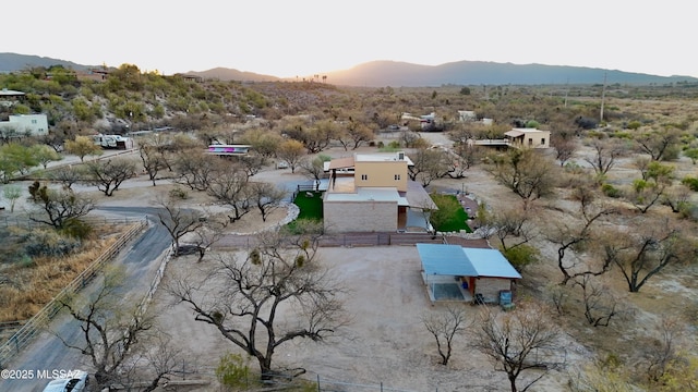 bird's eye view with a mountain view