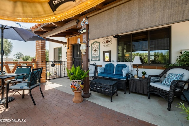 view of patio with an outdoor hangout area