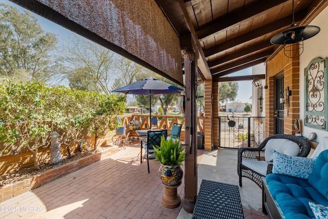 view of patio / terrace with an outdoor hangout area