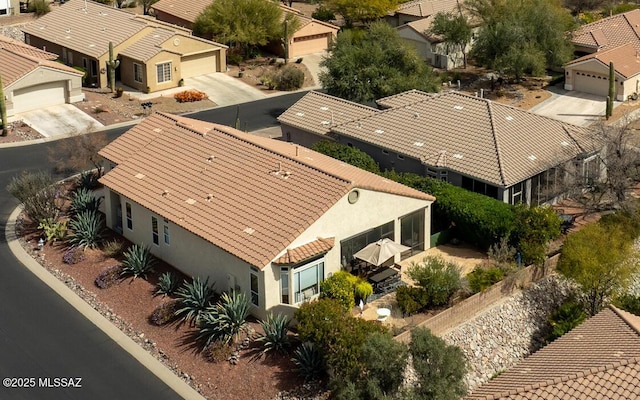 drone / aerial view featuring a residential view