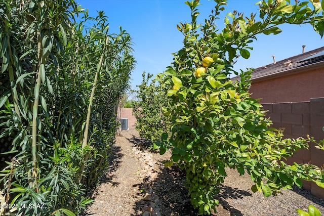 view of yard featuring fence