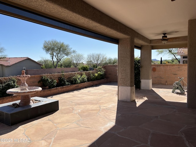 view of patio featuring a fenced backyard