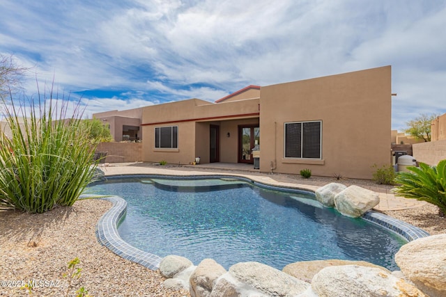13827 E Fiery Dawn Dr, Vail, AZ 85641 - view of swimming pool featuring a patio, a fenced backyard, and a fenced in pool