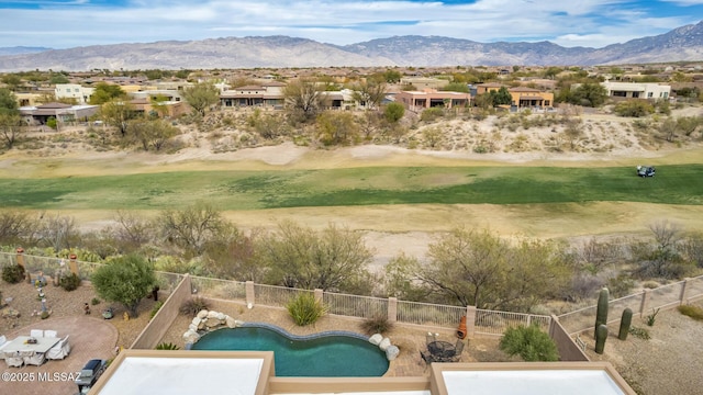 13827 E Fiery Dawn Dr, Vail, AZ 85641 - drone / aerial view with a residential view, a mountain view, and view of golf course