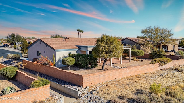 view of front of home featuring stucco siding