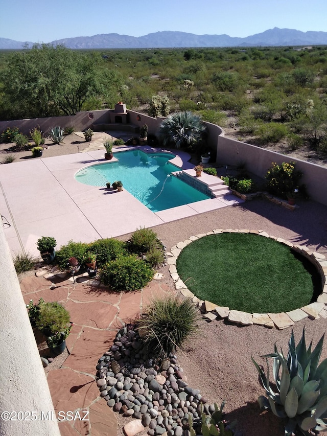 16311 S Creosote View Ln, Vail, AZ 85641 - view of swimming pool with a mountain view and a patio