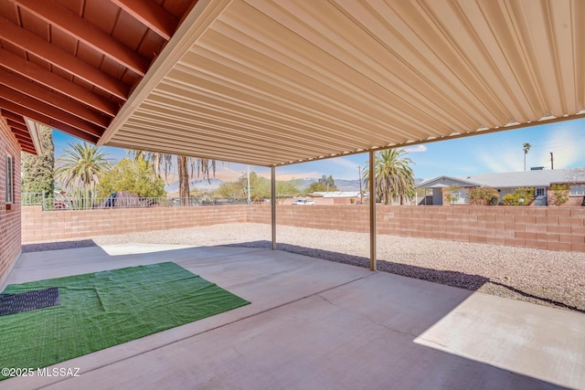 view of patio featuring a fenced backyard