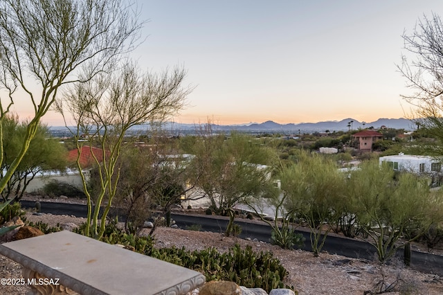 exterior space with a mountain view