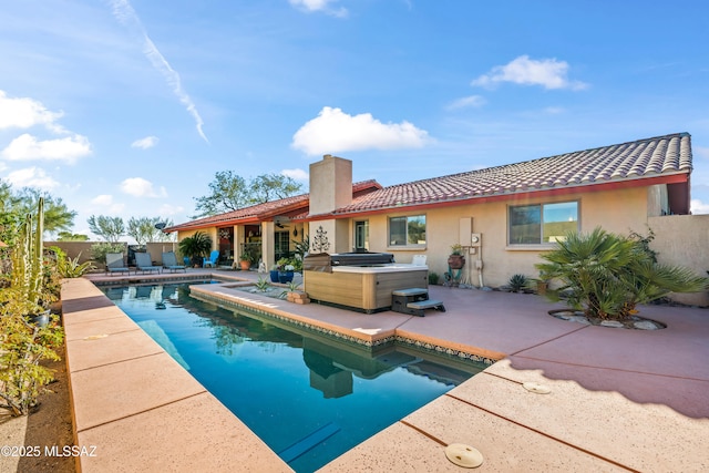 5420 N Suncrest Pl, Tucson, AZ 85718 - view of patio featuring fence and an outdoor hot tub