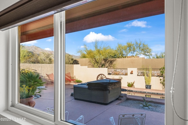 doorway with a mountain view