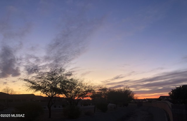 view of nature at dusk