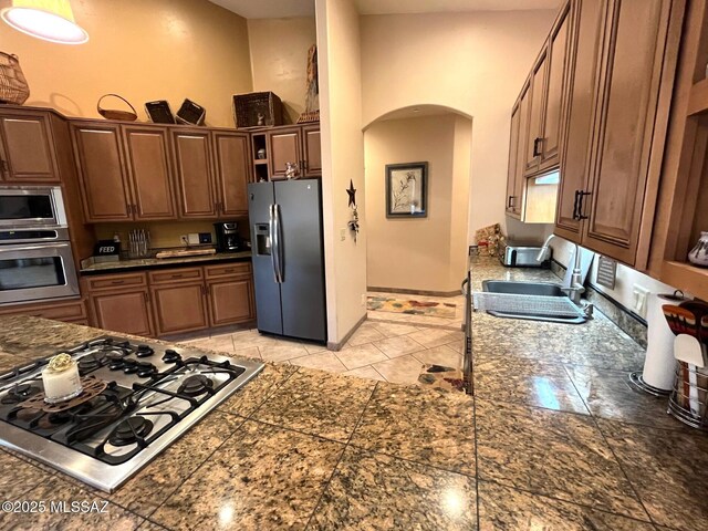 living area featuring tile patterned floors, a stone fireplace, recessed lighting, and visible vents