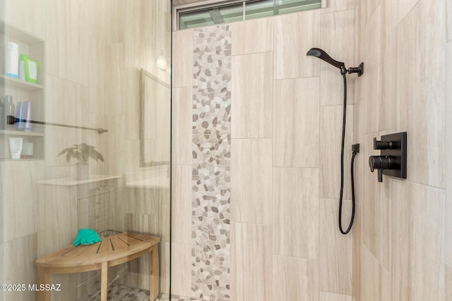 full bathroom featuring a walk in shower