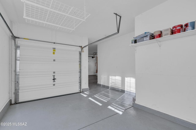 garage with baseboards