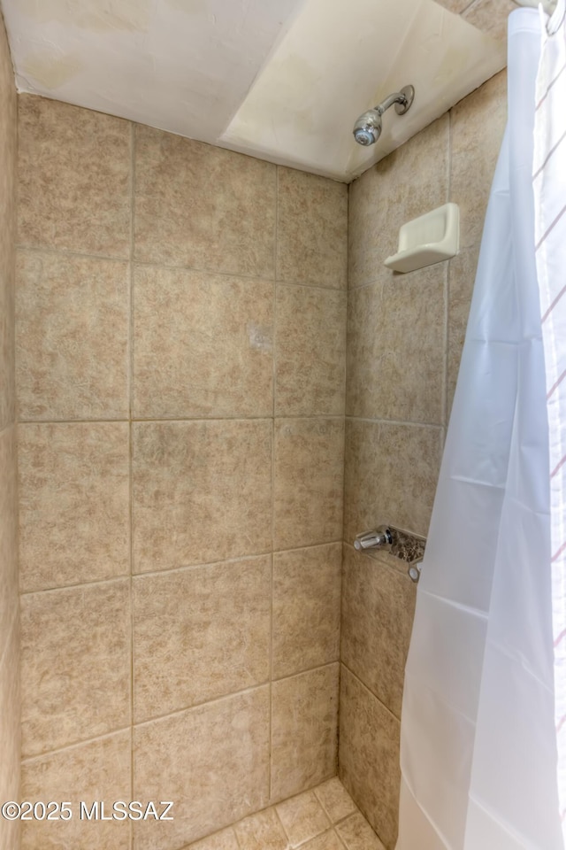 bathroom featuring a tile shower