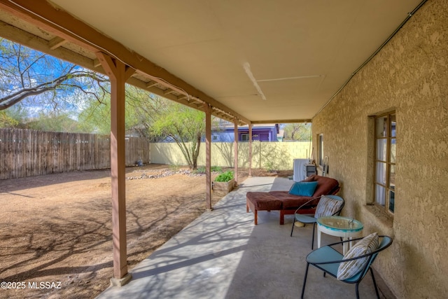 view of patio with a fenced backyard