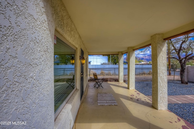 view of patio featuring a fenced backyard