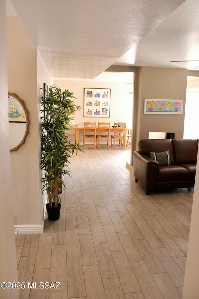 interior space featuring wood tiled floor