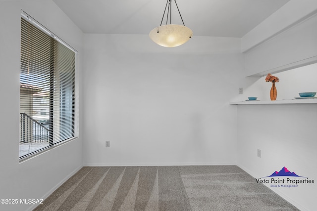 spare room featuring baseboards and carpet floors