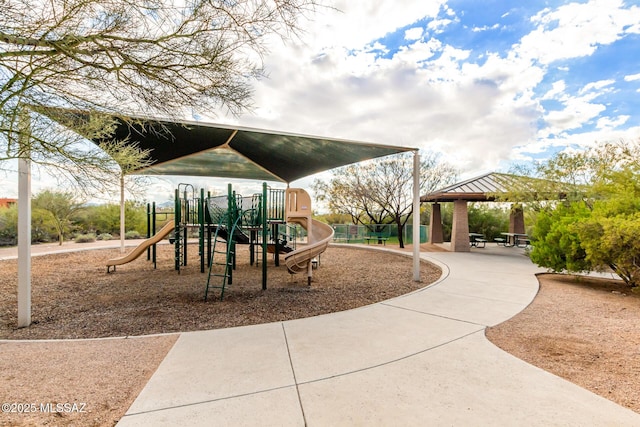 community playground featuring a gazebo