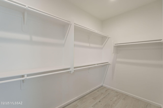 spacious closet with light wood-style flooring