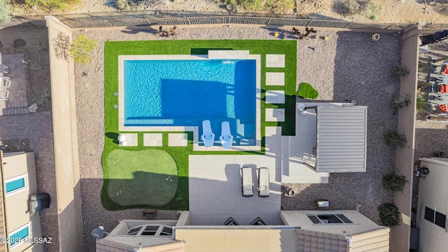 6909 W Cliff Spring Trl, Marana, AZ 85658 - aerial view of a pool area