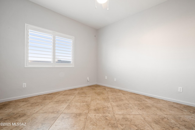 449 W Sunview Dr, Oro Valley, AZ 85755 - tiled spare room featuring a ceiling fan and baseboards