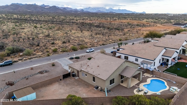 aerial view featuring a mountain view