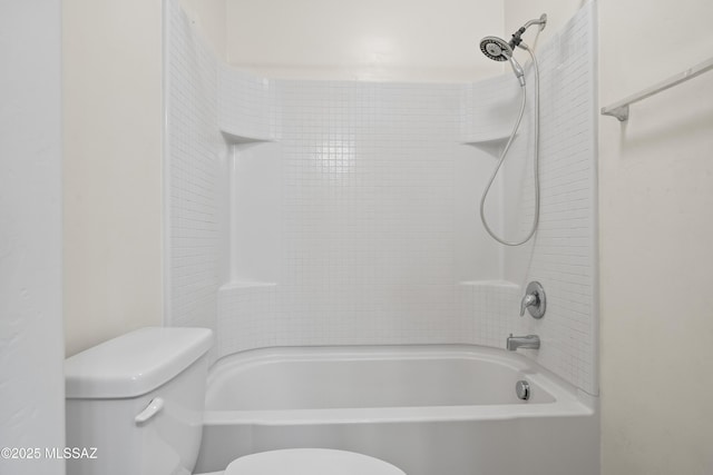 full bathroom with toilet and shower / bath combination