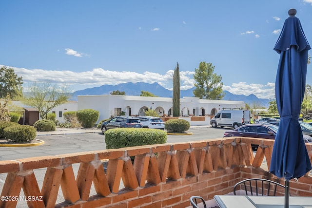 exterior space with a mountain view