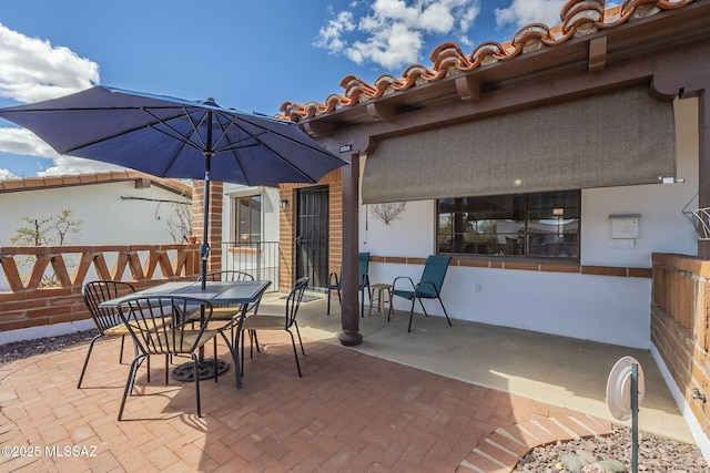 view of patio / terrace featuring outdoor dining area