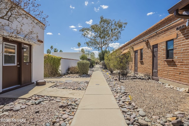 view of yard featuring a patio area and fence