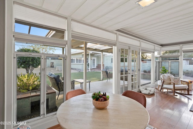 sunroom with french doors and plenty of natural light