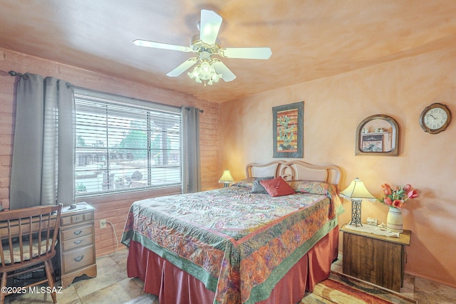 bedroom with a ceiling fan