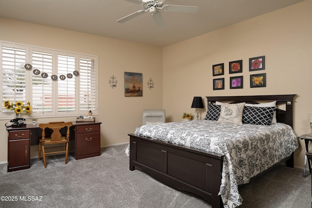11219 N Platte Dr, Oro Valley, AZ 85737 - carpeted bedroom with a ceiling fan and baseboards