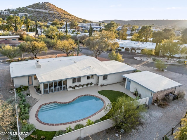 aerial view featuring a mountain view