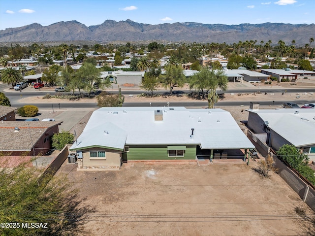 bird's eye view with a mountain view