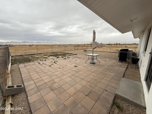 view of patio featuring a fenced backyard